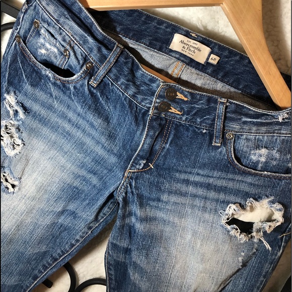 Abercrombie & Fitch factory distressed jeans 6 soo cute! Fit like a glove on you - Picture 1 of 15